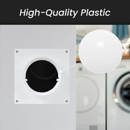 Afvoerslang koppelstuk airco - Aansluitflens Luchtkanaal - Wandplaat Ventilatiebuis - Connector voor Afzuigkap & Droger - Premium PP Materiaal - 150 mm - 200 x 200 mm - Wit — thumbnail 3