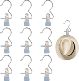 Wasknijpers met Haak - Klemmen Hangers - Kleding Drogen - Roestvrij Staal - 10 Stuks - Zilver — thumbnail 5