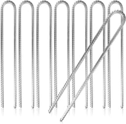 Grondanker van massief staal, U-vorm 40 cm, Ø 1 cm - verzinkte grondankers voor tent, paviljoen, springkussen, trampoline, ook als verstevigingsbalk voor de grond, stabiel & roestv — thumbnail 1