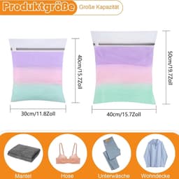 6 stuks wasnet voor wasmachine, waszak, wasmachine in 2 maten, waszak met ritssluiting, voor overhemden, truien, mantels, jeans, ondergoed, babykleding — thumbnail 4