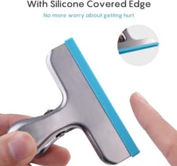Verpakking van 12 - 3" roestvrijstalen siliconen sluitclips - Siliconen gecoat, geen scherpe randen - Luchtdichte afsluiting - Antislipstrips - Geschikt voor keukens/kantoren - Werkt ook als ticketclip - Rood, blauw en geel — thumbnail 5