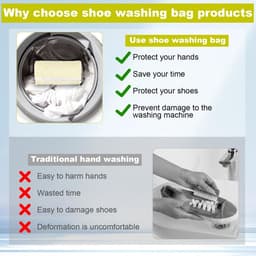 Dailygoods - Schoenwaszak, wasmachine, 2 stuks schoenen waszak, schoenwaszak, schoenenwaszak, schoenborstel waszak, waszak voor wasmachine — thumbnail 4