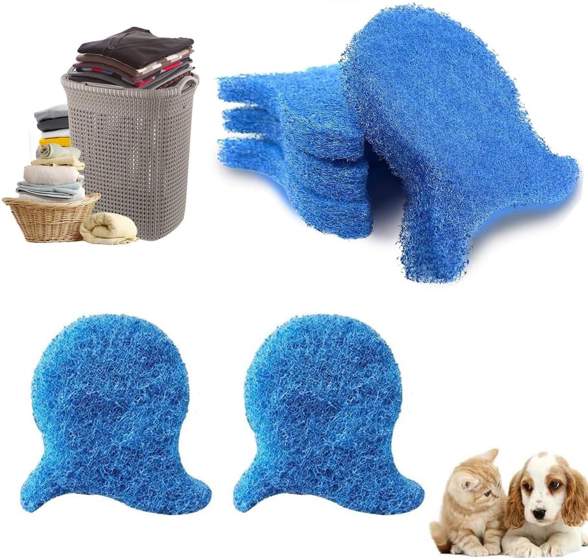 Dailygoods- Dierenhaarverwijderaar 5 Stuks - Herbruikbaar - Pluisbal voor Wasmachine - Voor Hondenhaar/Kattenharen - Zachte Stof - Effectieve Verwijdering - Pluisballen — afbeelding 1
