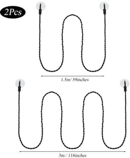 Dailygoods- Waslijn Uitschuifbaar 1,5/3 m - 2 Stuks Reiskleding - Draagbaar - Winddicht - Haken/Zuignap - Hoogwaardig Nylon - Wasophanglijn — thumbnail 5