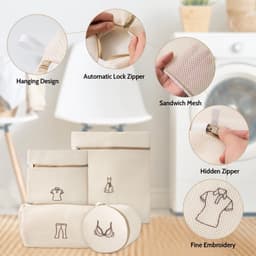 Dailygoods- Waszakken Set van 4 - Dubbel Laags - Zakken met Rits - Kledingbescherming - Duurzaam Gaas - Geschikt voor Delicate Was - Wasnetten — thumbnail 2