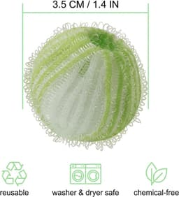Haarballen voor wasmachine - 12 stuks - groen-wit - herbruikbaar - schone kleding zonder pluisjes - ShopVlot — thumbnail 5