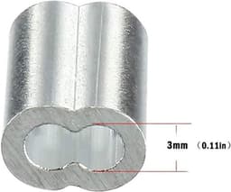MK Stoer - Draadkabel voor Hondentouw en Waslijn - Aluminium en Staaldraad - 50 Stuks, Geschikt voor Diverse Objecten - Zilverkleurig — thumbnail 2