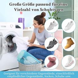 Schoenwaszak voor de wasmachine, 2 stuks, ideaal voor sneakers en sportschoenen, beschermt zowel schoenen als wasmachine tijdens het wassen — thumbnail 5