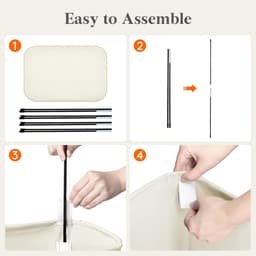 50L smalle wasmand hoog voor vuile kleding, slanke opvouwbare wasmand met handgrepen, waszak voor slaapkamer, slaapzaal wasruimte, wit — thumbnail 3