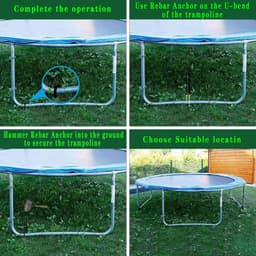 8 stuks grondankers, grondankers, 30 cm, U-haken, grondanker, trampoline, anker, grondpalen, grondpalen, tentharingen, grondhaken voor zekering, luifels, schommels, hekken — thumbnail 5