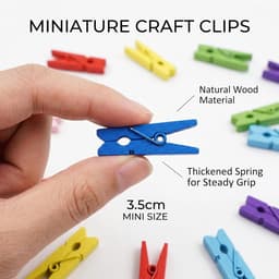 Wasknijpers, gekleurde natuur, 3,5 cm, schattige kleine kleurrijke mini-wasknijpers, sierklemmen voor foto's, kleine houten decoratie, clips, ansichtkaarten, geschenken — thumbnail 4