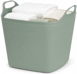 Excellent Houseware Flexibele emmer - groen - 15 liter - kunststof - vierkant - 37 x 30 cm — thumbnail 1