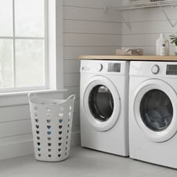 Excellent Houseware Flexibele wasmand - 2x - beige - 60 liter - kunststof - 47 x 50 cm — thumbnail 2