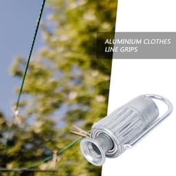 Set van 2 Aluminium Clips voor Waslijn - Kledinglijn Aanspanners - Handige Huishoudelijke Artikelen voor Wasruimte — thumbnail 4