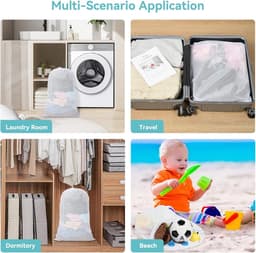 SnelShoppen - OTraki Mesh Waszak - Sterke Waszak voor Kleding, Wasgoed en Sportkleding - Ademend Netstof, Handvatten, 60x50 cm - Ideaal voor Thuis, Sp — thumbnail 5