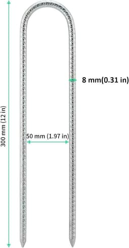 Grondankers Set - Haringen Palen - Tent Bevestigen - Verstevigd Staal - 16 Stuks 30cm - Zilver — thumbnail 5