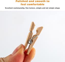 Mini Houten Haringen - Houten Wasknijpers - Decoratieve Fotowand - Natuurlijk Materiaal - 100 Stuks - Natuurlijk — thumbnail 3