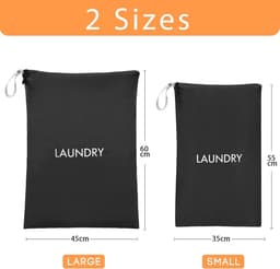 SnelShoppen - 2 Stuks Waterdichte Reiswaszakken met Rits, 60x45 cm & 55x35 cm, Vouwbare Waszak voor Thuis, Vakantie, Camping, Robuust en Scheurvast — thumbnail 5