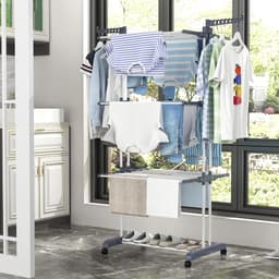 Droogtoren - Wasdroger rek - Kleding Drogen - 6 Inklapbare Vleugels - 50 x 75 x 171 cm - Grijs — thumbnail 5