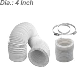 Afzuigslang PVC Flexibel - Ventilatieslang Afzuigkap - Lucht Afvoeren - Versterkt met Staaldraad - 102mm x 2.5m - Wit — thumbnail 5