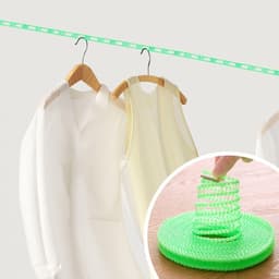 4 Rollen Outdoor Waslijn, Antislip En Winddichte Waslijn, Punch-Free Drogen Quilt Touw, Duurzaam En Sterk Draagvermogen (Blauw, Groen). — thumbnail 3