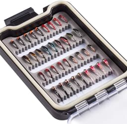 vliegvissen-kit, assortiment met vliegendoos, 36/64/72/80/96 stuks met droge/natte vliegen, nimfen, streamers — thumbnail 5