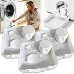 Lekbak wasmachine - set 12 stuks（3Waterbak + 3universele geleideschoep + 3moer + 3Samsung geleideschoep）- 17,8 ×17,8cm - Lekbak voor Wasmachine en Vaatwasser - Vloerbescherming tegen waterschade - universele - voor kelder, woning, camper — thumbnail 1