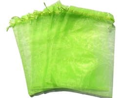 Beschermzakken voor Fruit 15x20 cm - Pack van 100 - Organza - Doorzichtig - Trekkoord - Herbruikbaar - Voor Appels, Peren, Perziken, Tomaat