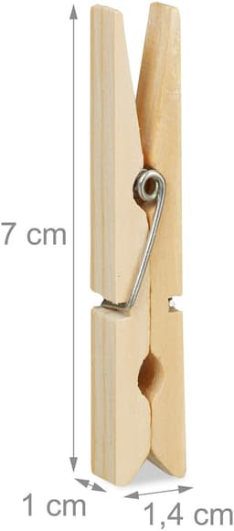 houten wasknijpers - set van 100 - 7 cm - groot - knutselen — thumbnail 5