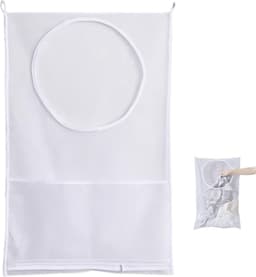 Hanging Laundry Basket voor het ophangen van wasgoed, praktische waszak voor slaapkamer en badkamer (Wit) — thumbnail 1