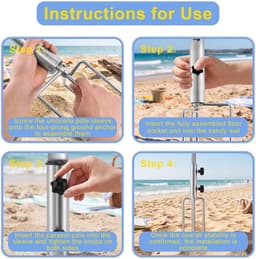 Parasolveranker met haken - metalen constructie - 4 grondpinnen - stabiliteit voor parasols - ShopVlot — thumbnail 5