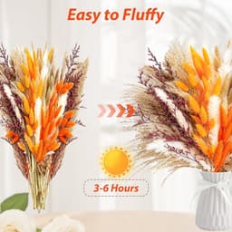 Gedroogde pampasbloemen, decoratie, pluizige, gedroogde bloemen, plant voor rustiek, boho, tafel, huis, woonkamer, bruiloft, herfstdecoratie — thumbnail 4