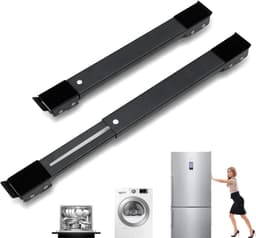 Wasmachine Onderstel, Verstelbare Meubelrol voor Wasmachine & Koelkast (45-72 cm) | 300 kg Draagvermogen | Meubelwielen met 18 Wielen en Antisliprubber (Zwart) — thumbnail 1