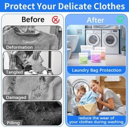 Set van 6 Herbruikbare Wasnetten met Rits voor Delicate Was, Ideaal voor Sweaters, Kleding en Ondergoed (25×30cm/30×40cm) — thumbnail 5