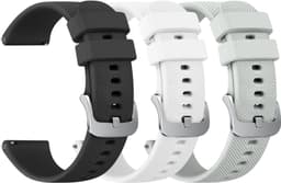 Wanme 3-delige armband voor Garmin Vivoactive 4S / Vivomove 3S / Venu 2S / Venu 3S, zachte siliconen armband voor Garmin Forerunner 265S / 255S — thumbnail 1
