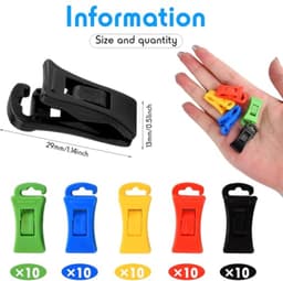 50 Stuks Wasmachine en Droger Sokkenhouders - Multikleur met Opbergtas — thumbnail 4