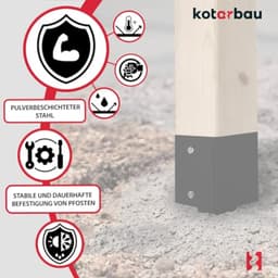 4 Stuks Grondankers voor Tuinpalen van Gegalvaniseerd Staal — thumbnail 2