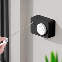 Intrekbare waslijn - uittrekbaar - wandmontage - 42 m - roestvrij staal - slot - onzichtbaar - balkon - bijkeuken - tot 20 kg - wit — thumbnail 3