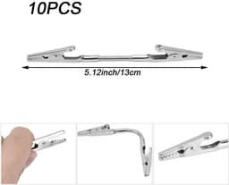 Dubbele Alligator Clip - Foto Houder - DIY Knutselen - Metalen Draad Clips - 13 cm - Zilver — thumbnail 5