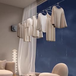 Intrekbare Waslijn - Wand Waslijn - Kleding Drogen - Sterk Draagvermogen - 12.5cm Lengte - Grijs — thumbnail 2