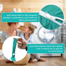 Waszak set van 2, met draagtas en rits, ideaal voor vuile was, zwemkleding en sportkleding, perfect voor zwemmen en fitnessactiviteiten — thumbnail 5