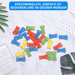 Pack van 40 Multicolour Plastic Sok Clips met Haakjes - Kleine Antislip Sok Clips voor Droger en Hangende Sokken - Schattige Sok Clips en Wasknijpers voor Waslijn — thumbnail 5