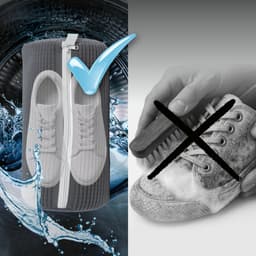 CLEANmaxx Schoenenwaszak, gevoerd wasnet voor schoenen, waszak, wasmachine, fijnmazig met ritssluiting, herbruikbaar, ideaal voor sneakers, sportschoenen, kinderschoenen en nog veel meer — thumbnail 4