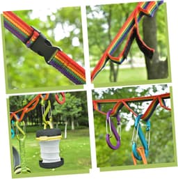 Reisbare Kledinglijn - Draagbare Drooglijn - Buiten Kleding Drogen - Verstelbaar Met Haken - 3 Stuks - Kleurrijk — thumbnail 2