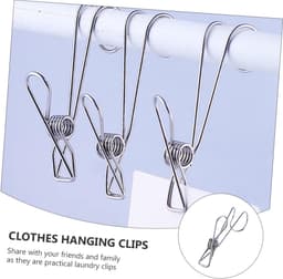 Opbergclips Roestvrij Staal - Wasknijpers Hangers - Huishoudelijk Gebruik - Veelzijdig Inzetbaar - 25 Stuks - Zilver — thumbnail 3