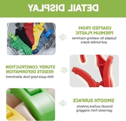 Set van 30 Plastic Sock Clips met Haakjes voor Wasmachine en Droger - Mini Kledingknijpers voor Organiseren, Opslaan en Drogen van Sokken — thumbnail 5