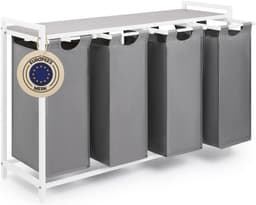 REN® Wasmand 4 Vakken - Wasmand - Wassorteerder - Crème - 73cm x 111cm x 36cm — thumbnail 1
