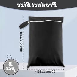 2 Stuks Waterdichte Waszakken voor Reizen, Grote Natwaszak voor Vuile Kleding en Zwemkleding, Ideaal voor Vakantie en Sport 30 * 40cm (Zwart) — thumbnail 5