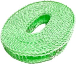 Waslijn, 2 stuks, 10 m/8 m/5 m, antislip, winddicht, hanger, buitenwaslijn, reizen, intrekbare touw, waslijn, camping, drooglijnen, huishoudelijke gadget (groen, 5 m) — thumbnail 1