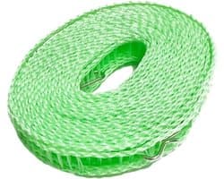 Waslijn, 2 stuks, 10 m/8 m/5 m, antislip, winddicht, hanger, buitenwaslijn, reizen, intrekbare touw, waslijn, camping, drooglijnen, huishoudelijke gadget (groen, 5 m)